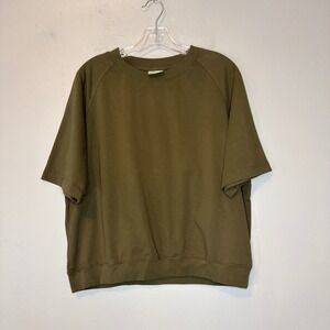 Liquid Lagoon Olive Green Short Sleeve Sweatshirt Jacob Robillard Cotton Small